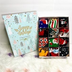 12 Days UNISEX Advert Christmas Calendar Socks Gift Set